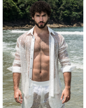 Camisa em Paetê Crystal88-branco-M