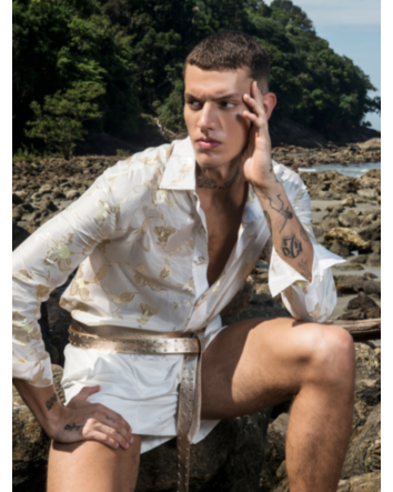 Camisa em Jacquard Indiano