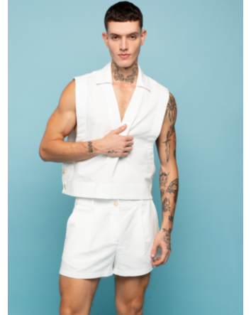 Blusa em Cotton Texturizado-branco-P