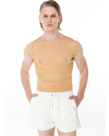 Baby Tee em Tulle Mesh