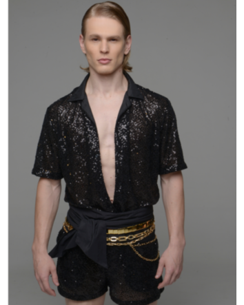 Camisa em Paetê 220-Paetê black-G