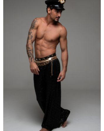 Pantalona em Paetê 0121-Paetê black-M