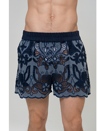 Short em Guipure Jeans