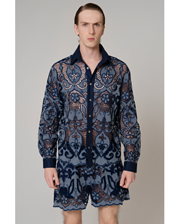 Camisa em Guipure Jeans